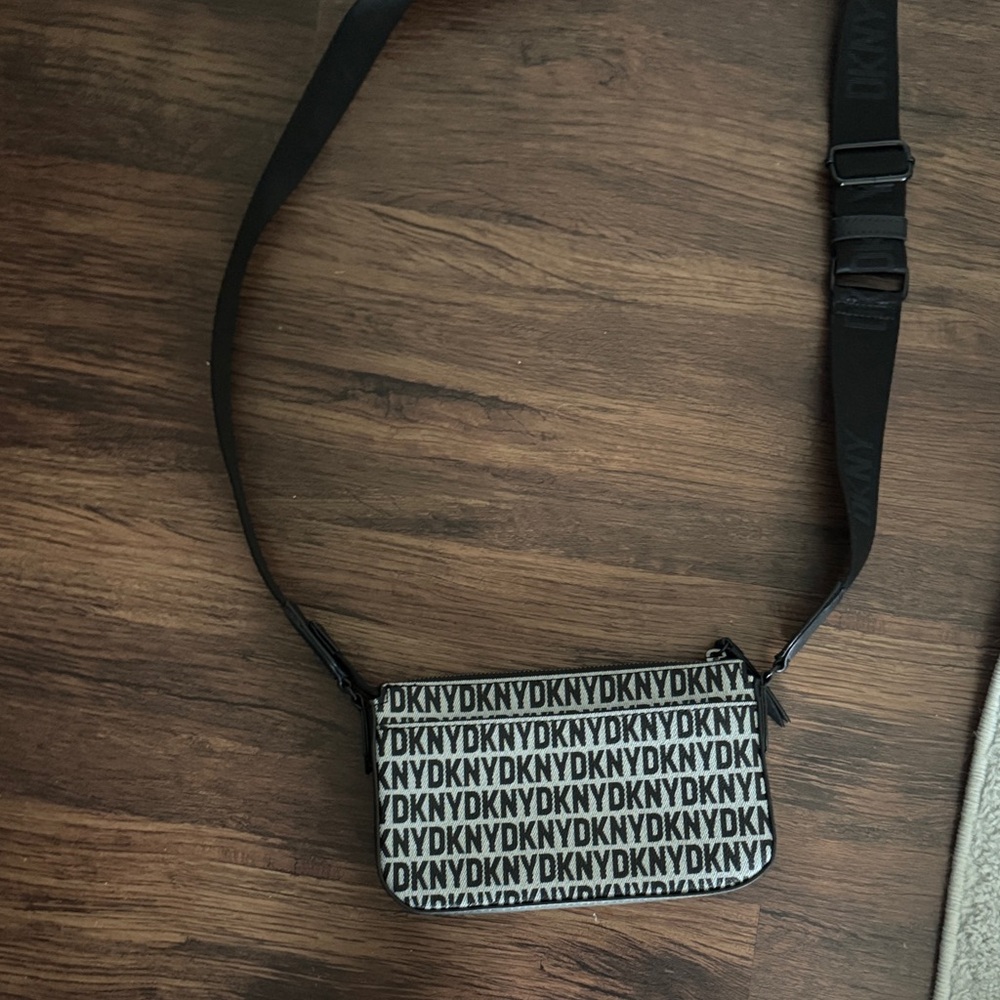 DKNY Monogram Black and Gray Shoulder Bag
